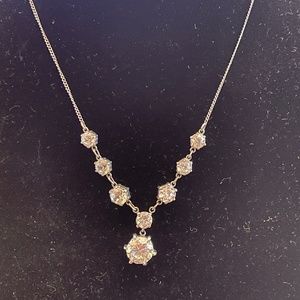 14kt White Gold necklace withsapphire stones.Very Rare!